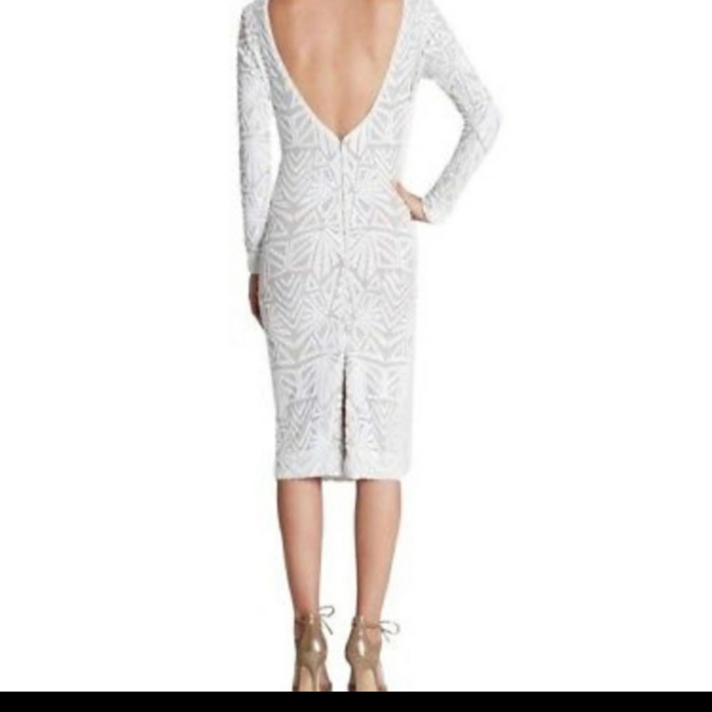 Dress the Population Emery Dress Large White/Nude - Picture 2 of 6